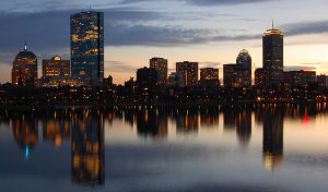Boston at sunset