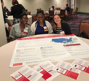 Shala Perla, Evelyn Nicholson, and Savi Bailey present at a poster session at the 2019 Unity Conference.