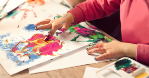 Small child fingerpainting